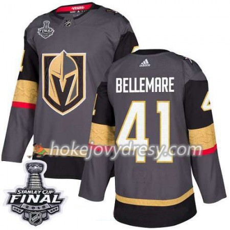 Pánské Hokejový Dres Vegas Golden Knights Bellemare 41 2018 Stanley Cup Final Patch Adidas Šedá Authentic